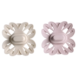 Mamillu Flurry smoczek symetryczny silikonowy Vanilla Cream, Rose Blush 2 sztuki dla dziecka 0-6 miesięcy